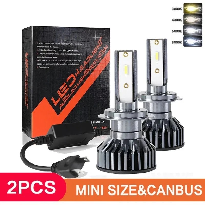 2PCS 26000lm 160W 1860 CSP Chip 3000k/4300k/6000k/8000k Car LED Headlight H4 H7 H1 LED Headlights 90