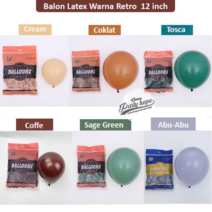 BALON LATEX RETRO ISI 100 / BALON LATEX RETRO VINTAGE 100/ BALON DEKOR