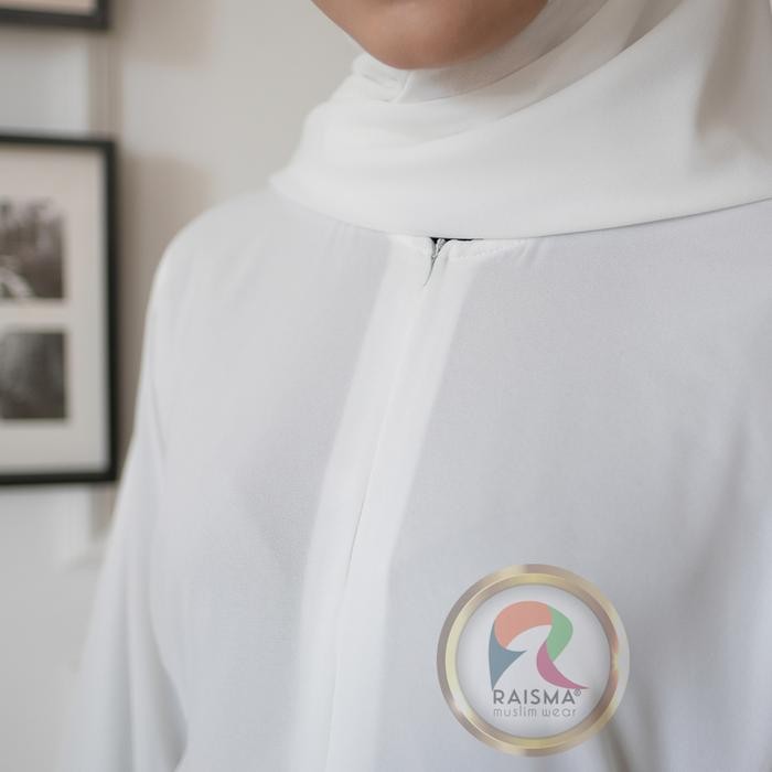 lplw- Raisma - Zubaidah Gamis Putih Syari Model Pecah12 Ceruti Jilbab Ceruti Jilbab Muslim
