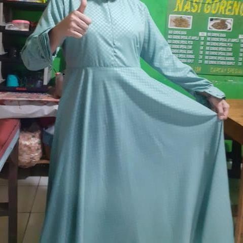 k4un- [Gamis Hermosa]Gamis Embos Hermosa Motif Tartan Warna Wardah Original Hermosa/Gamis