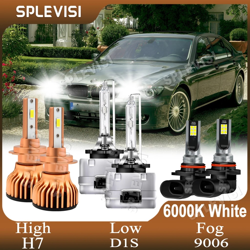 Car Light 6000K White Headlight H7 High D1S Xenon Low Beam 9006
