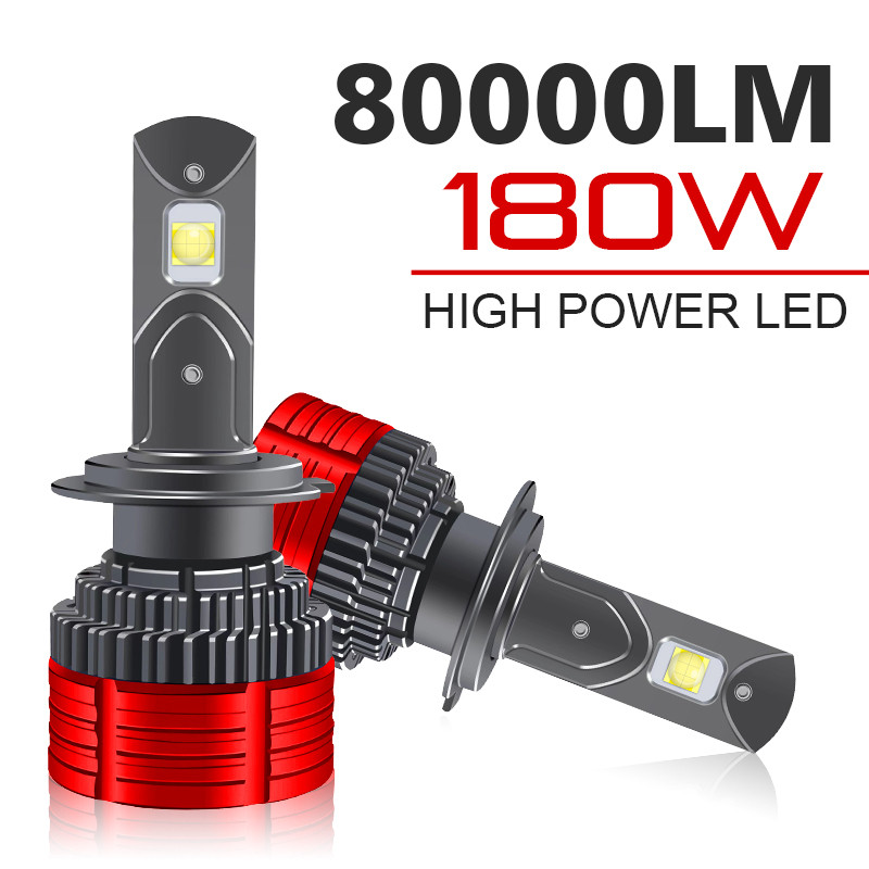 K5C LED H4 H7 Car Light LED Headlight Bulb Canbus 180W 80000LM 6000K