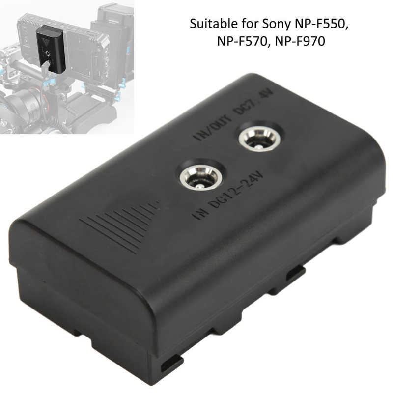 Dummy Battery External Power Supply with D‑TAP Cable DC Bend Wire for Sony NP‑F550 NP‑F570 NP‑F970 C