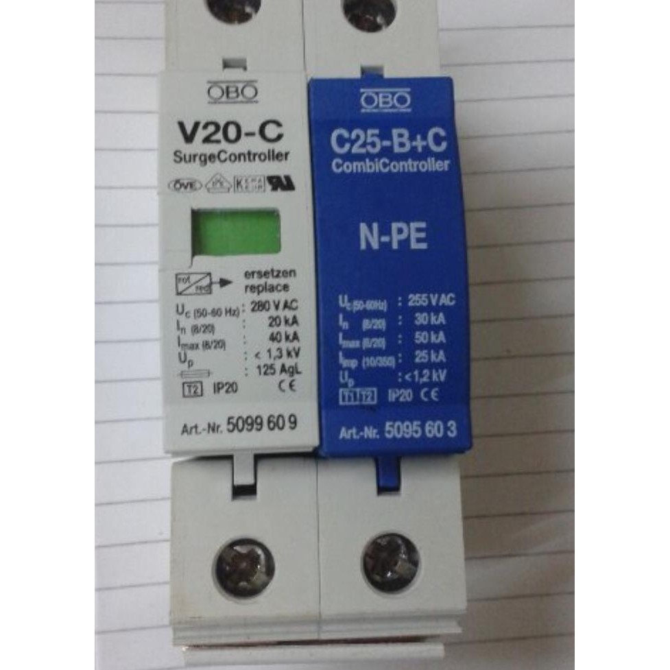 Surge Arrester Obo Bettermann Surge Arrester Obo V20-C 1P + Npe