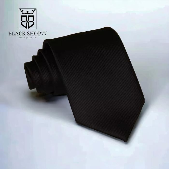 Terlaris Dasi Kantor Dasi Pria Dasi Motif Salur Halus Hitam 3 inchi SALE