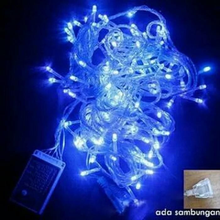 LAMPU HIAS TUMBLR NATAL KELAP KELIP BIRU 10 METER PLUS SAMBUNGAN