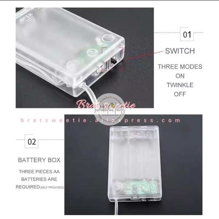 6782 LAMPU TUMBLR LED SNOWFLAKE BATTERY / LAMPU LED POHON NATAL 3 METER