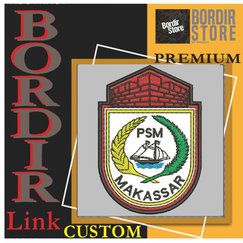 PSM MAKASSAR SEPAKBOLA MANIA BS-1265 PATCH BORDIR LOGO/EMBLEM