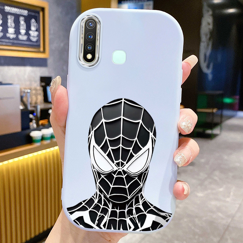 Casing Hp Untuk VIVO Y19 Y5s Y19s Y29 5G Case Pria Laki-laki Keren Laba-laba Solid Color Phone Cover