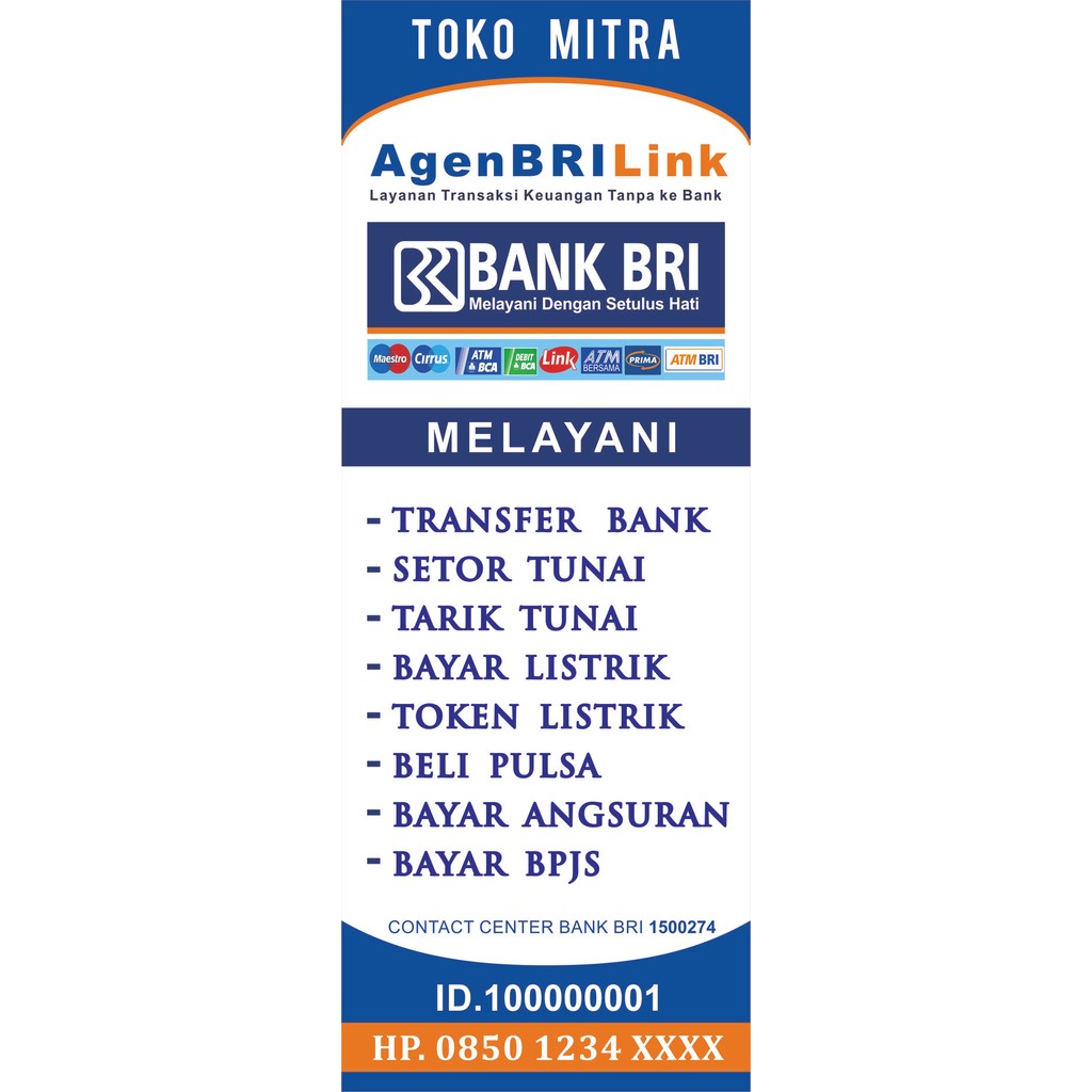 ASLI X BANNER BRILINK 1 SET DENGAN RANGKA / AGEN BRI LINK SIAP PASANG READY STOCK