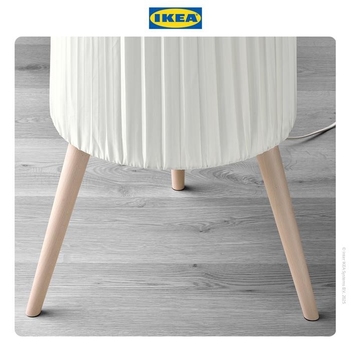 al42- Ikea Okensand Lampu Lantai Kayu Beech / Putih 154Cm Bohlam
