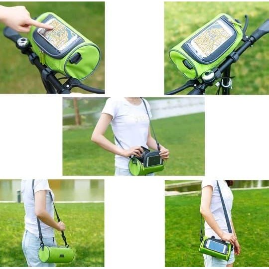Polygon Bicycle - Tas Setang Stang Sepeda Simpan Hp Gps - Multifungsi Jadi Tas Selempang