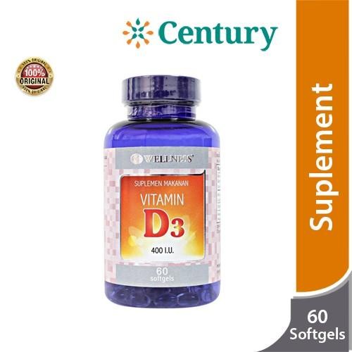 em6r- Wellness Vit.D3 400 I.U 60'S / Suplemen Kesehatan / Vitamin D3