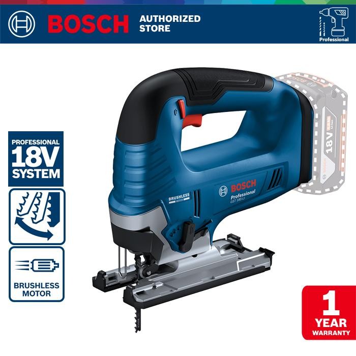Bosch Brushless Jigsaw / Jigsaw Baterai 18 Volt GST 185-LI (UNIT ONLY)