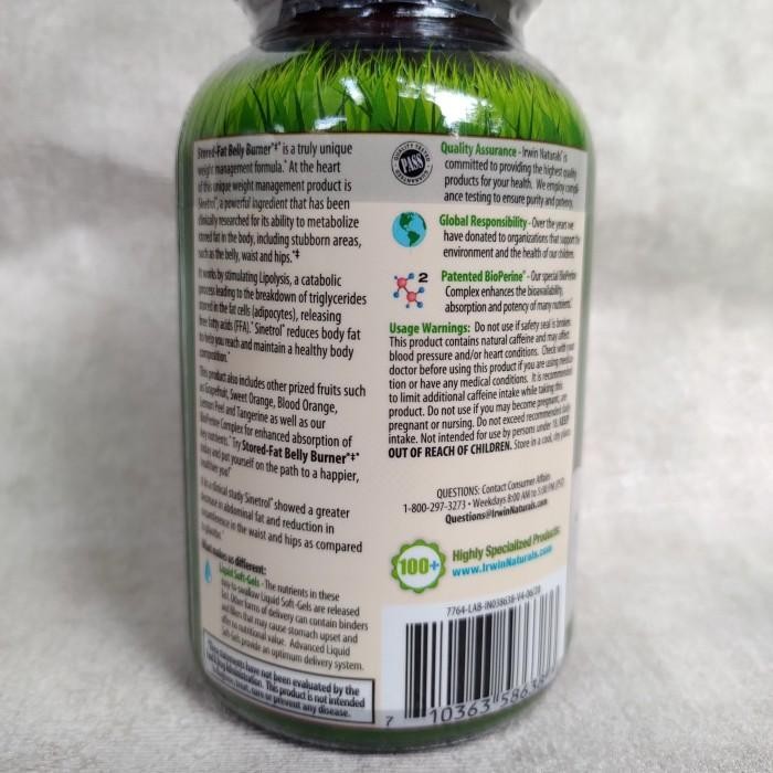 jsj7- Irwin Naturals Stored Fat Belly Burner 60 Softgels Bakar Lemak