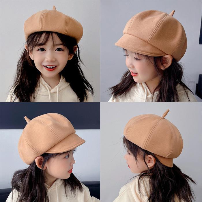 Mb Topi Anak Cewek Model Apollo Polos Korean Style Hats Caps Baret Anak-Anak Fhasion Diskon Sell