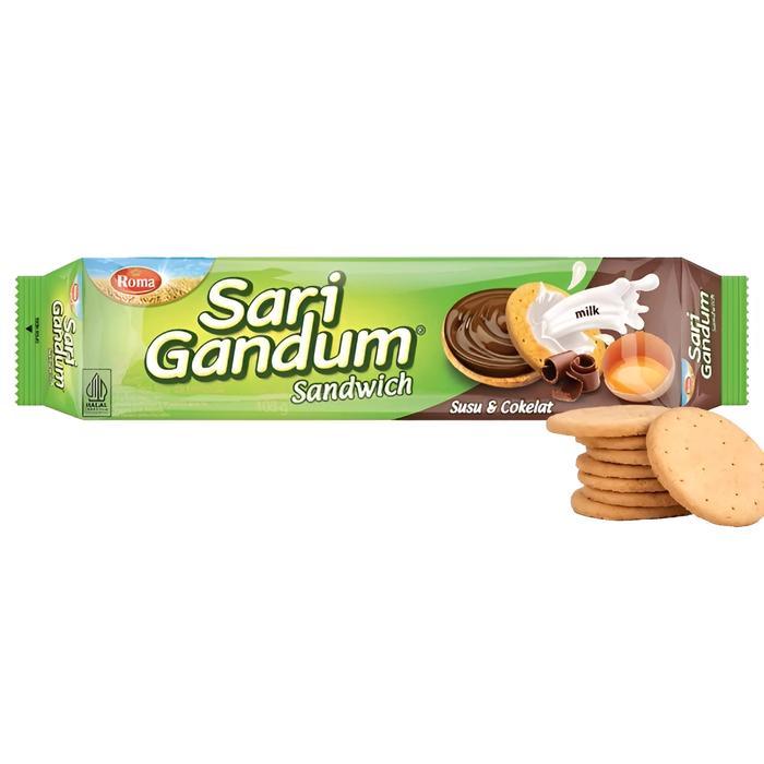 Roma Sari Gandum / Biskuit Sandwich Gandum / Biskuit Rasa Susu &Coklat Terlaris