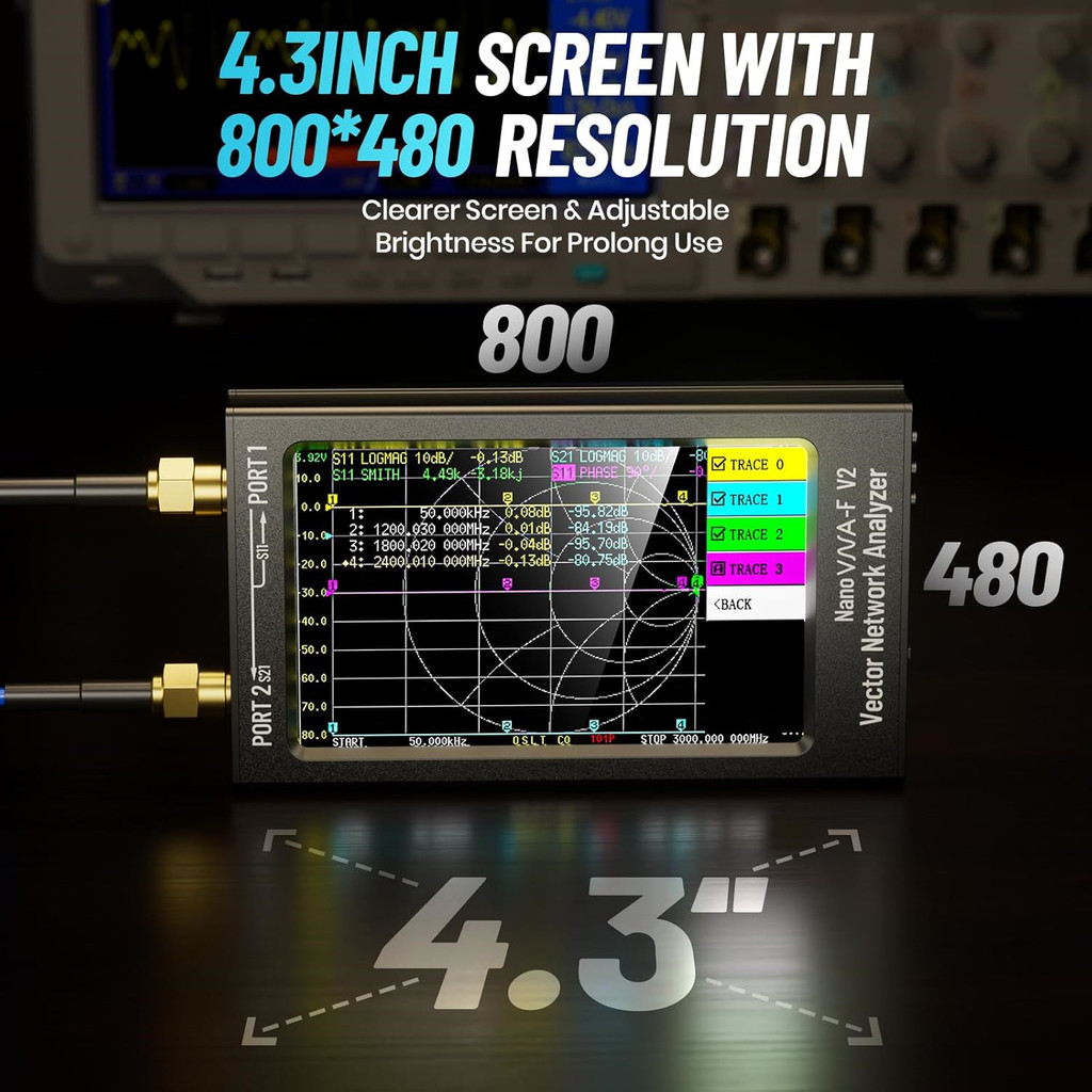 Nanovna-F V2 50Khz-3Ghz Vector Network Analyzer 4.3 Inch Lcd Display Touch Screen Nanovna Antenna