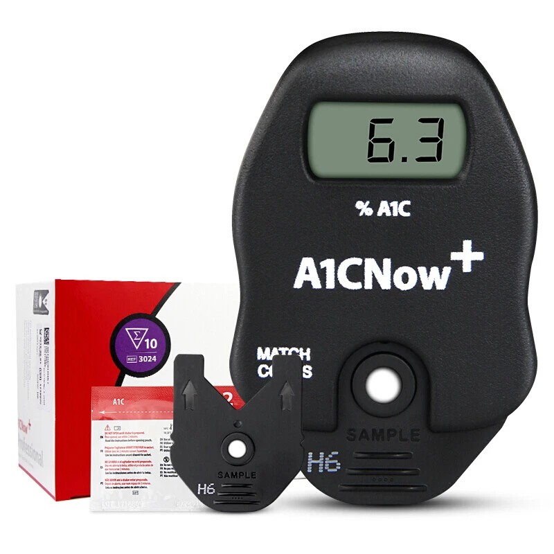 PTS Diagnostics HbA1c Now+ System Professional Diabetic Home Test Kit Blood Glucose Monitor