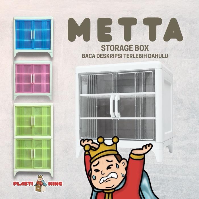 Plastiking Metta Lemari Kecil Food Cabinet Rak Plastik Serbaguna Minimalis Lemari Aesthetic Rak