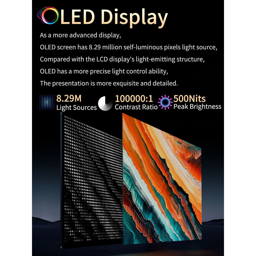14 Inch 4K OLED Portable Monitor Touchscreen with Stylus HDMI-Compatible External Gaming Monitor for