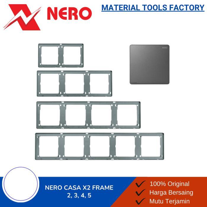 SAKLAR LAMPU - STOP KONTAK - SAKLAR - SAKLAR NERO CASA X2 GREY - SAKLAR NERO - NERO INBOWDUS - NERO