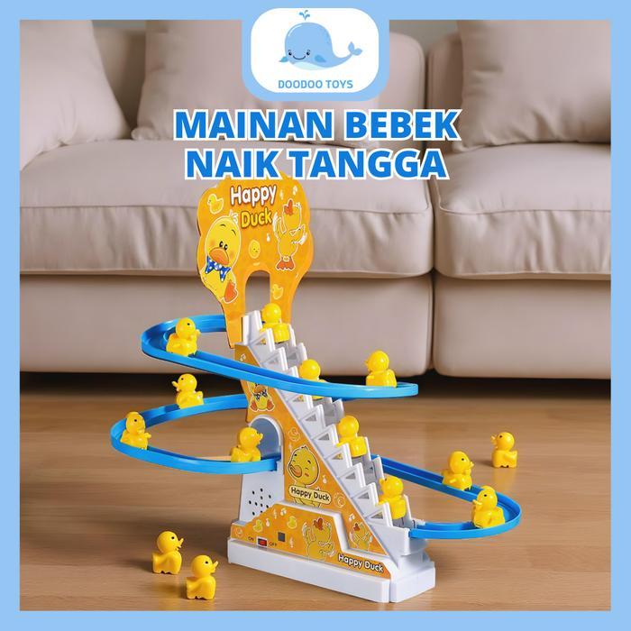 Mainan Anak Track Bebek Naik Tangga Music - Mainan Interaktif Seluncur Bebek Naik Tangga - Duck