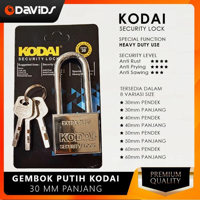 NEW Gembok Pagar Rumah Pintu Anti Maling Besar Karat Stainless Kodai Putih