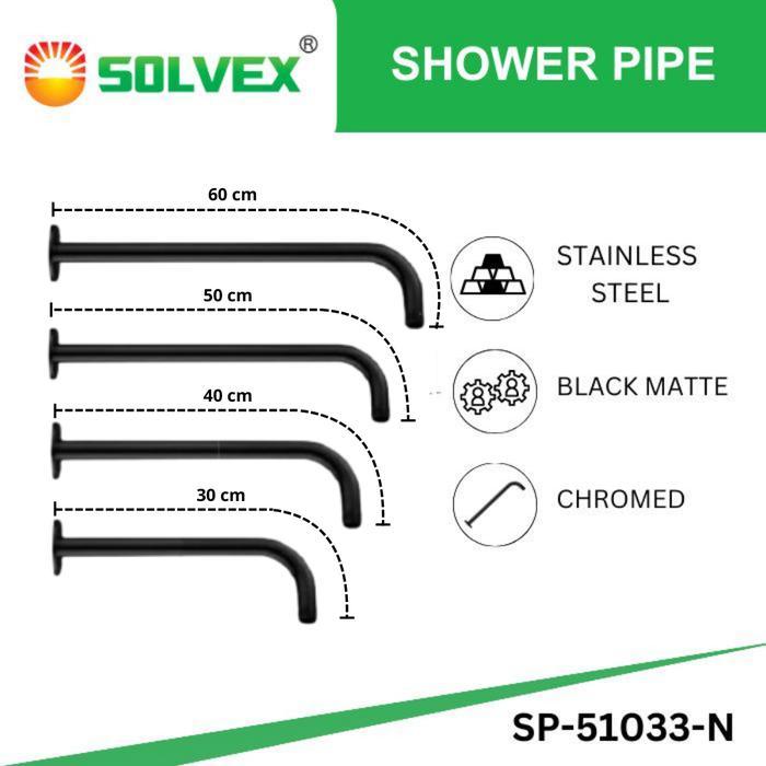 Onda - Shower Pipe Tiang Wall Shower Pipa Dinding Hitam Tembok Black