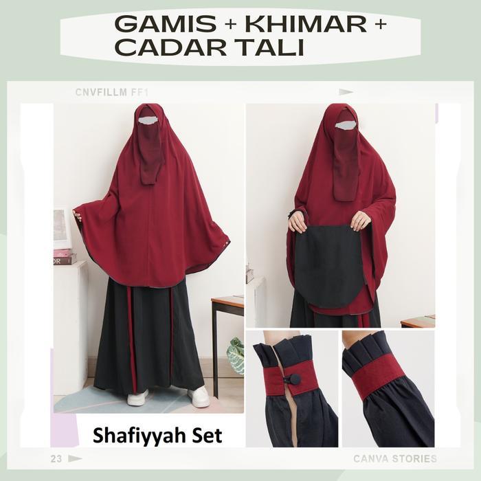 Gamis Syari Set Kombinasi Dewasa/Gamis Syari Set Kombinasi Wolfis Lux Terbaru 