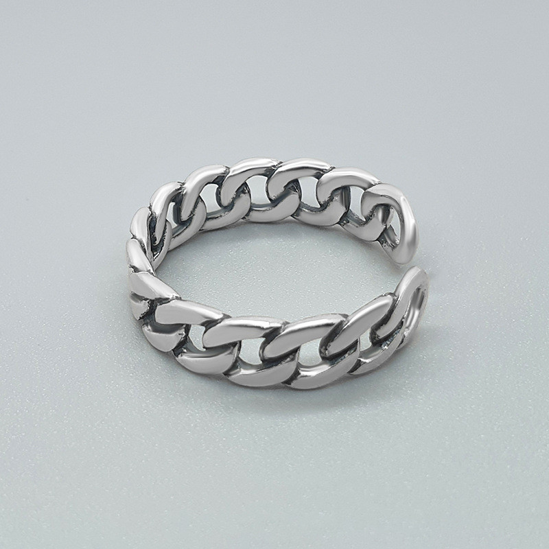 Buyee 925 Sterling Silver Simple Ring Finger Double Circle Sweet Open Ring for Woman Man Fashion