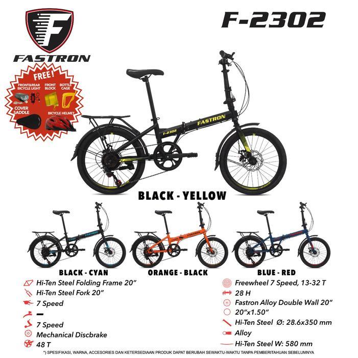 sepeda lipat fastron f 2302 20 inch 7 speed