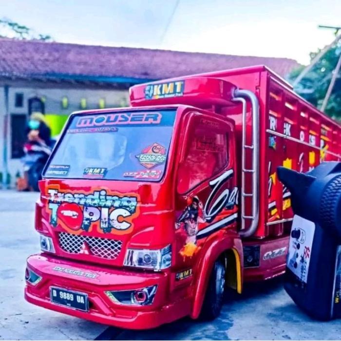 Miniatur Truk Canter Trending Topik Remot Control Plus Lampu Led 3 Mode Mainan Murah Koleksi Kayu