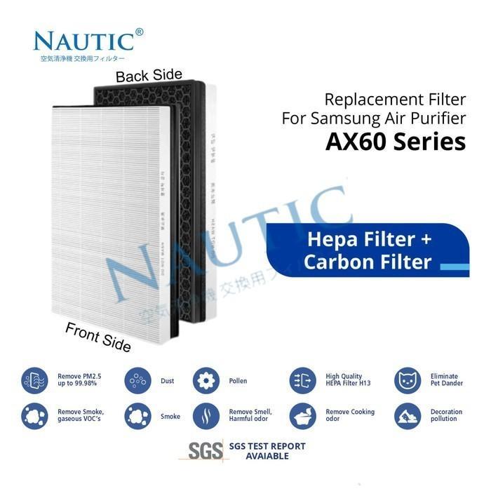 Replacement Filter untuk Air Purifier Samsung AX60 Series/HEPA+Carbon