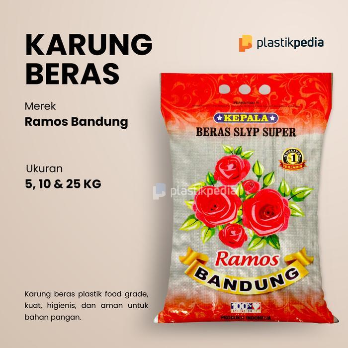 KARUNG BERAS LAMINASI RAMOS BANDUNG 10 KG - UKURAN 35 X 55 CM (ISI 25 PCS)