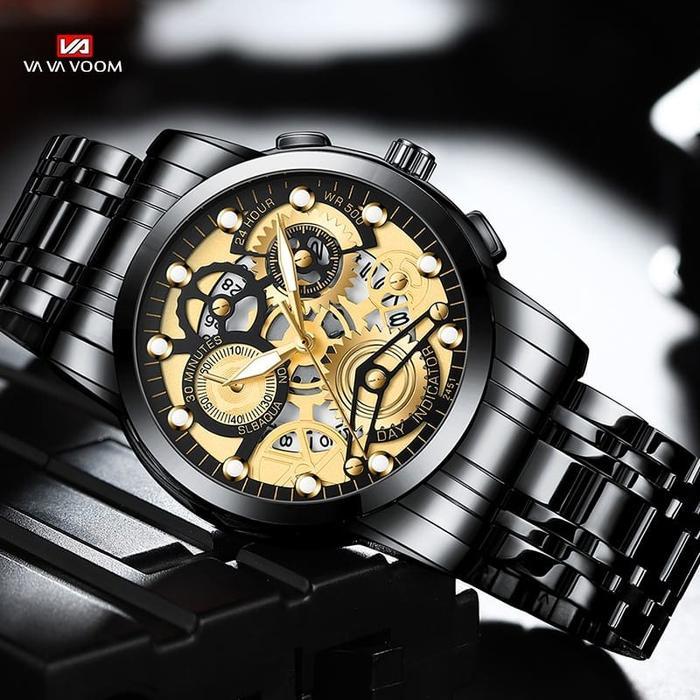 VA VA VOOM VA 2451 JAM TANGAN PRIA MEWAH, ELEGANT, AND CASUAL