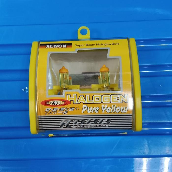 Bohlam Xenon halogen mobil H 4 kuning 55w