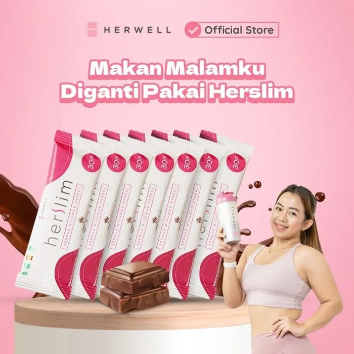 

oW.galiban - Herwell Herslim Minuman Serbuk Rasa Coklat Diet Herbal Slimming Drink