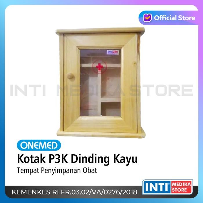 ONEMED - KOTAK P3K DINDING KAYU TEMPAT PENYIMPANAN OBAT