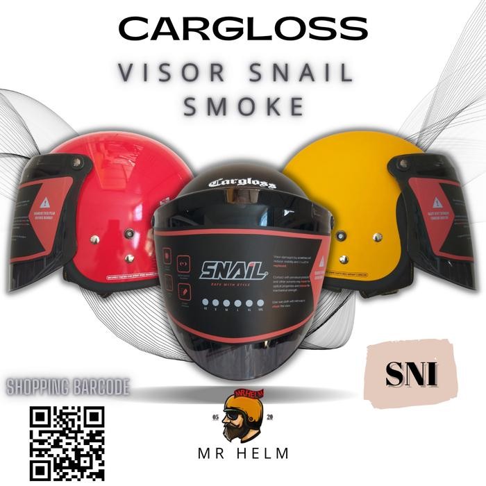 Helm Cargloss Retro Original + Visor Snail Flat Smoke Premium Quality