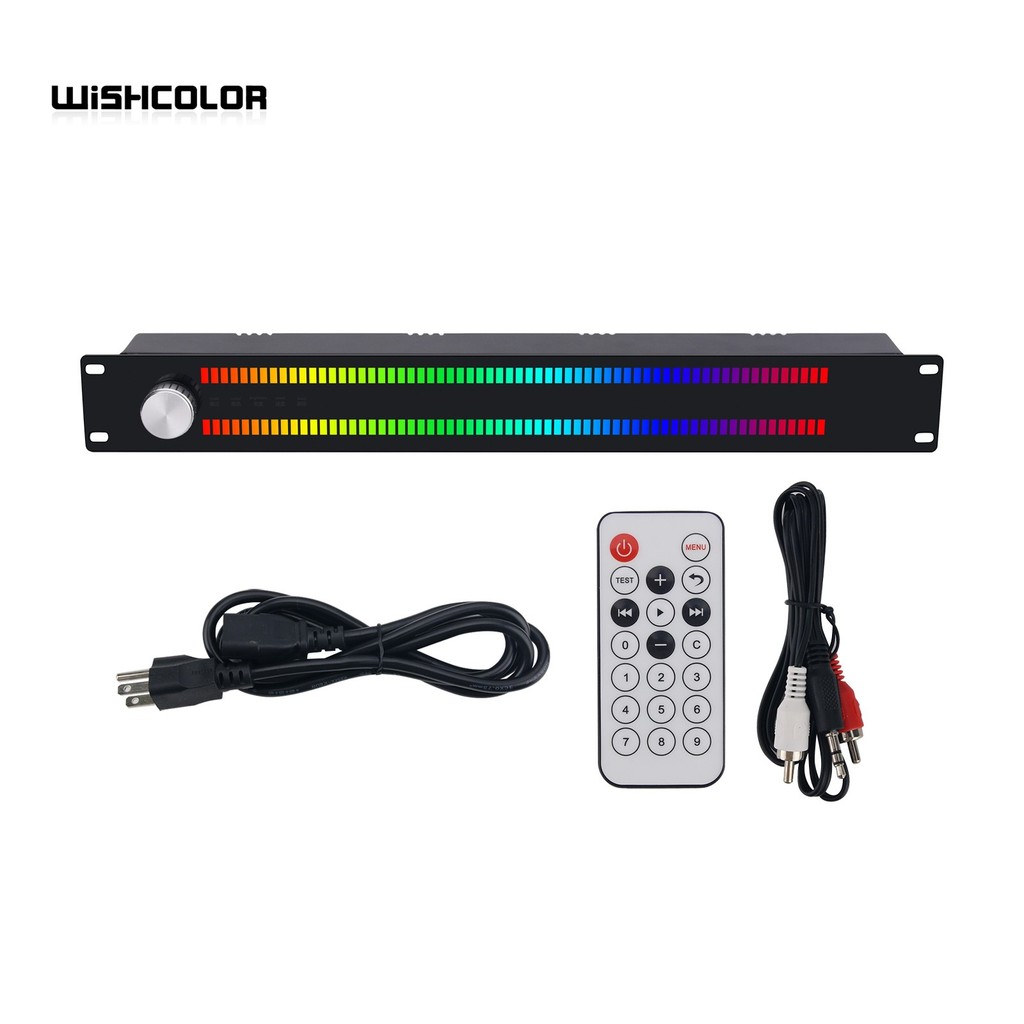 Wishcolor Led64X2 128-Led Music Spectrum Display Rhythm Light Vu Meter Supports Voice Control And