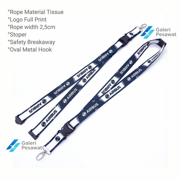 

Lanyard / Gantungan Tali ID Card Airbus (Carbon) Premium