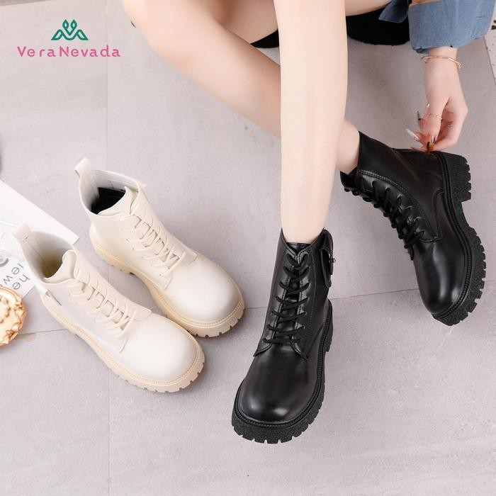 Aldo Ventelas - Haruka Sepatu Wedges Wanita Boots Black Shoes 1171