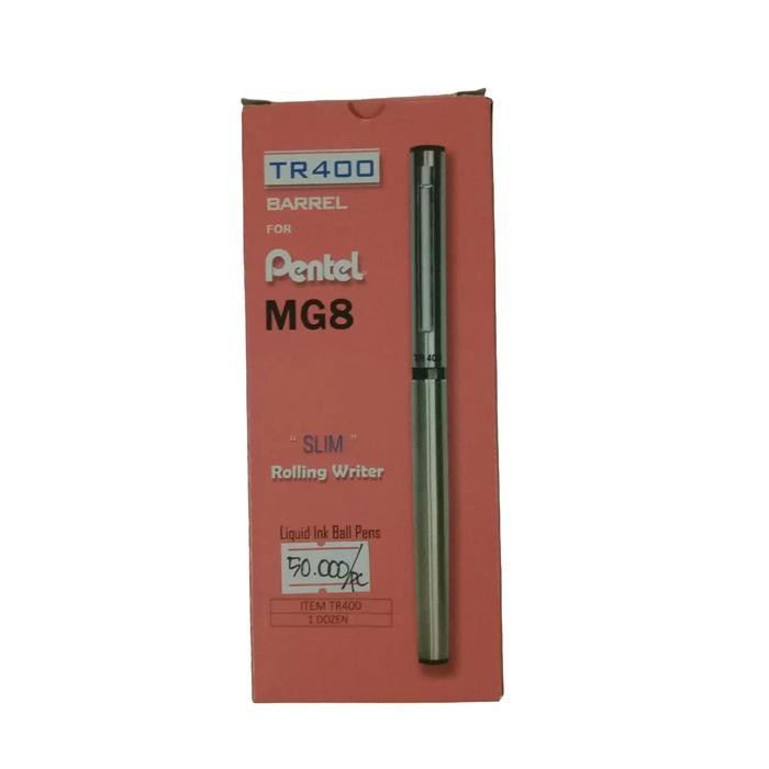 

NEW PRODUK PAKET 1 SET BODY PEN SELONGSONG BARREL STAINLESS PLUS REFILL ISI PENTEL MG8 PEN TANDA