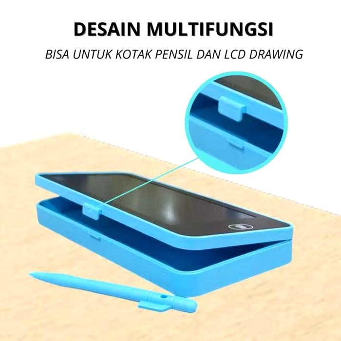 

Ab121 Drawing Box Case Besar Pencil Drawing Pad Edukasi 2In1 Kotak Pensil Case Lcd Ukuran Besar