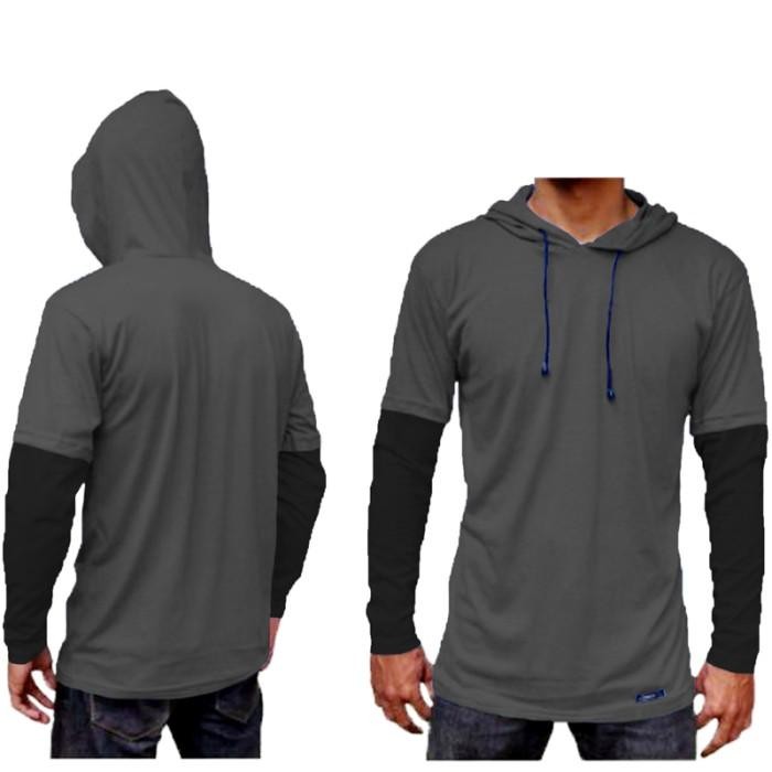 kaos hoodie polos lengan panjang