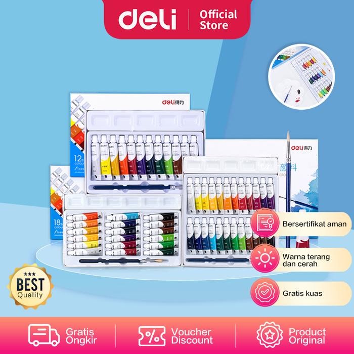 

Pilihan- Deli Water Color Paint / Cat Air Set 5 Ml Bersertifikat Aman Gratis Kuas 738Xx Kertas
