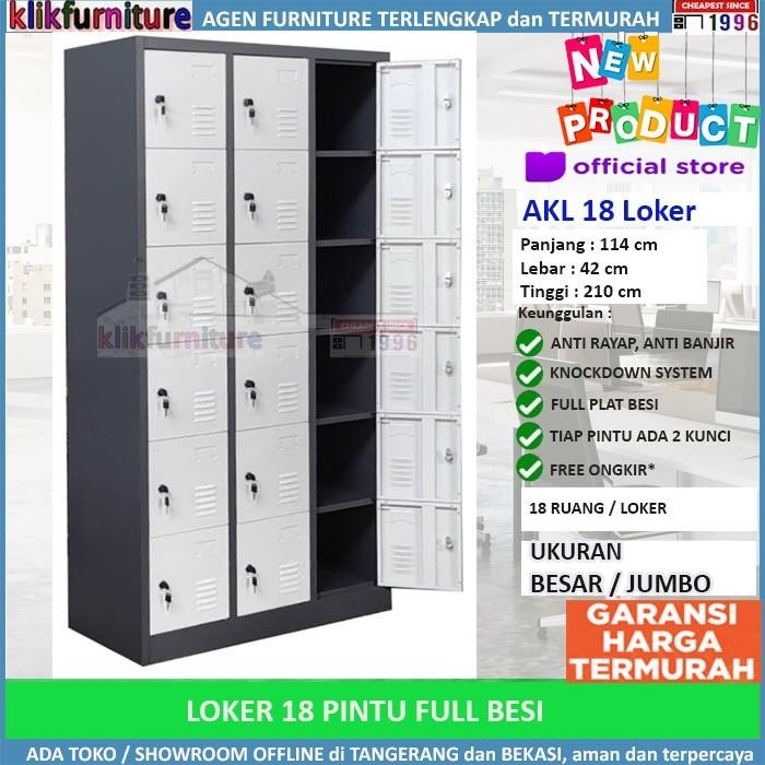 

Loker Besi 18 Pintu JUMBO AKL 18 Loker Karyawan Fitness Gym Office Kantor