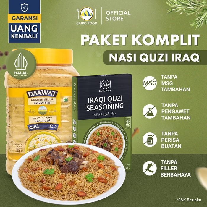 

ORIGINAL Paket Komplit Nasi Quzi Iraq Sehat Tanpa MSG, 100% Rempah MurniCoFood READY STOCK