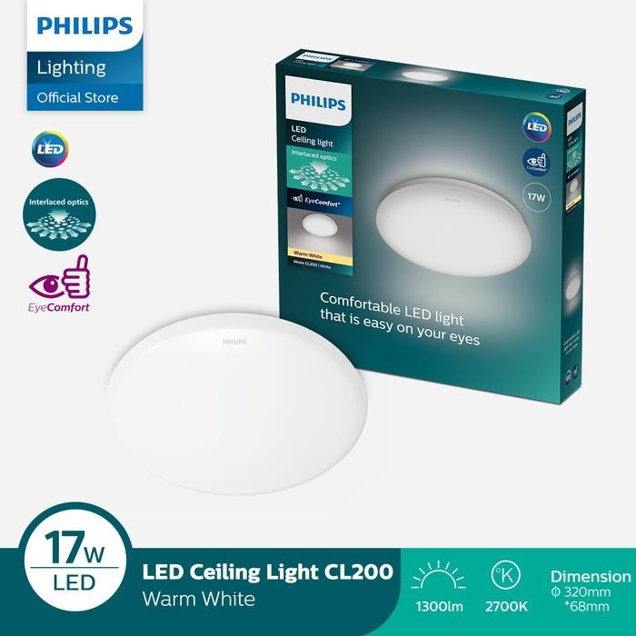Philips Lampu Baret LED Ceiling CL200 17W 27K Kuning